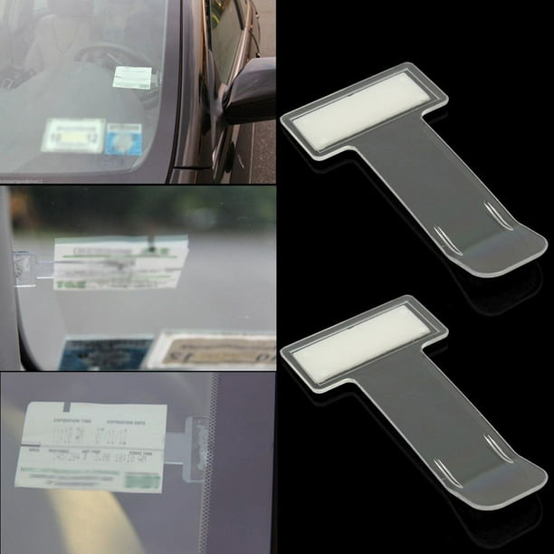 2Pcs Car Vehicle Parking Ticket Permit Clip Sticker Holder Windscreen Window Kit